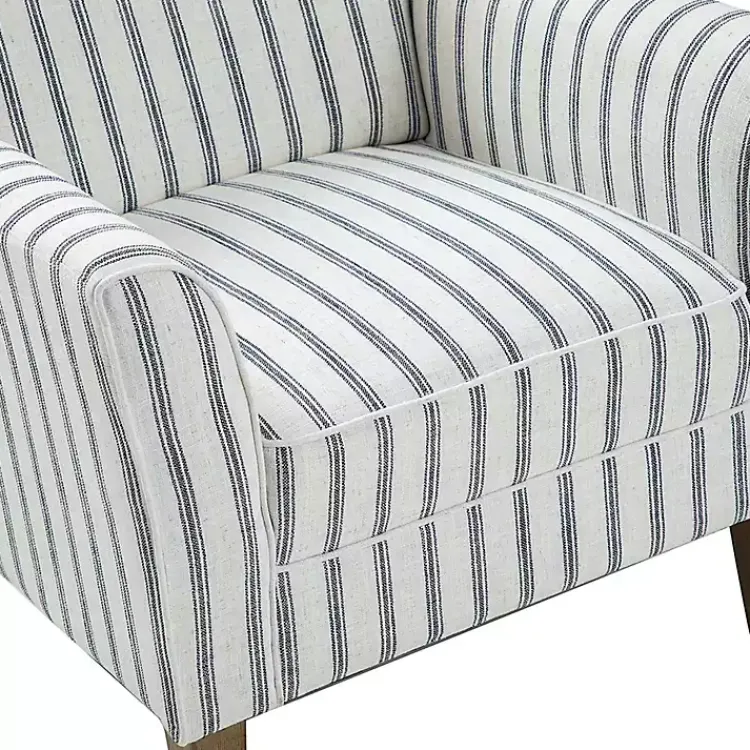 Accent Chairs-Kirklands Home Gustaf Navy Striped Armchair