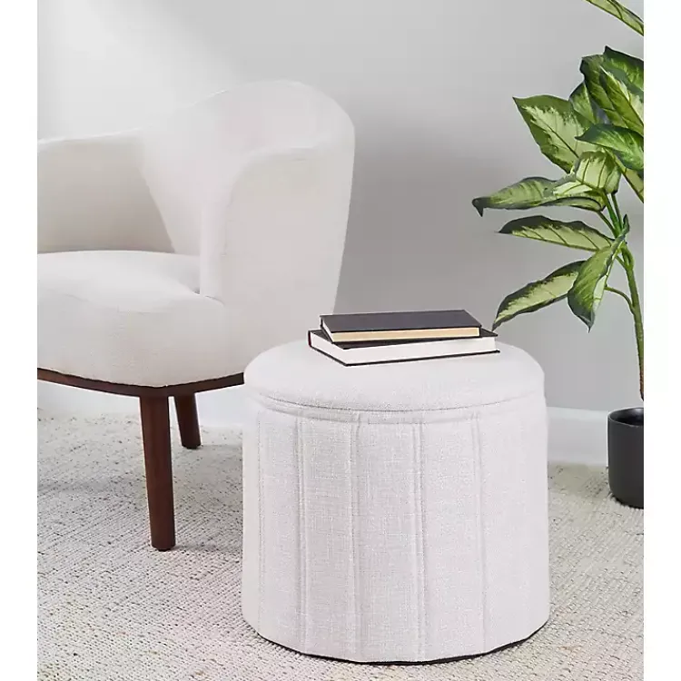 Benches & Ottomans-Kirklands Home Collapsible Storage Ottoman White