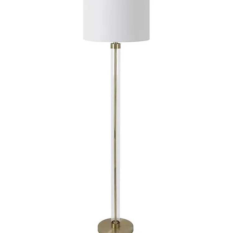 Floor Lamps-Kirklands Home Glass Modern Floor Lamp Gold