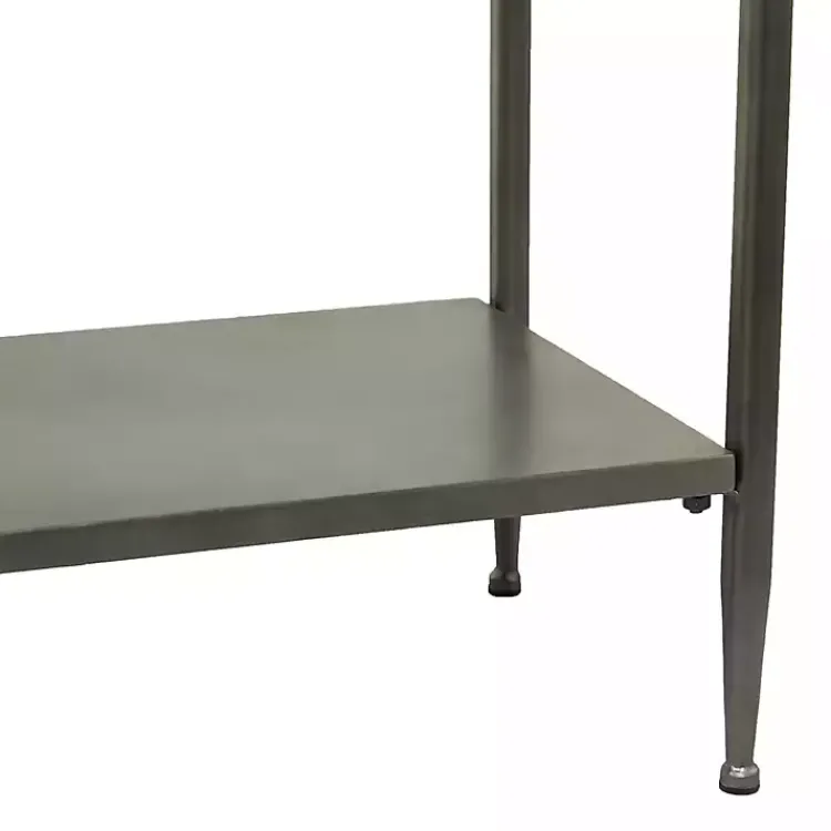 Console Tables-Kirklands Home Gray Metal and Wood Console Table