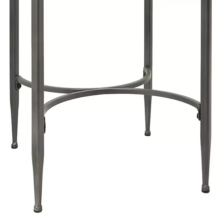 Accent & End Tables-Kirklands Home Metal & Wood Round Accent Table Gray