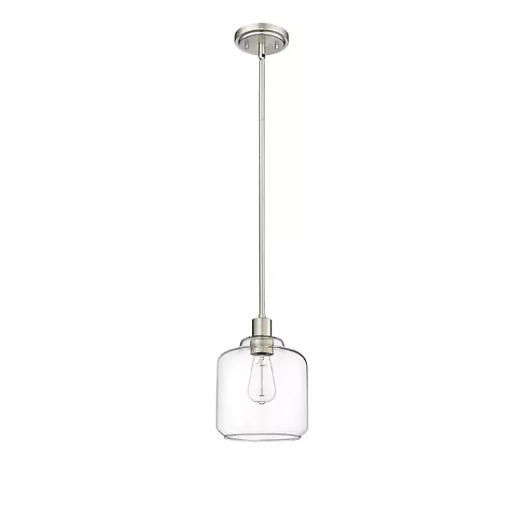 Chandeliers & Pendant Lighting-Kirklands Home Asheville Glass Globe Pendant Light Silver