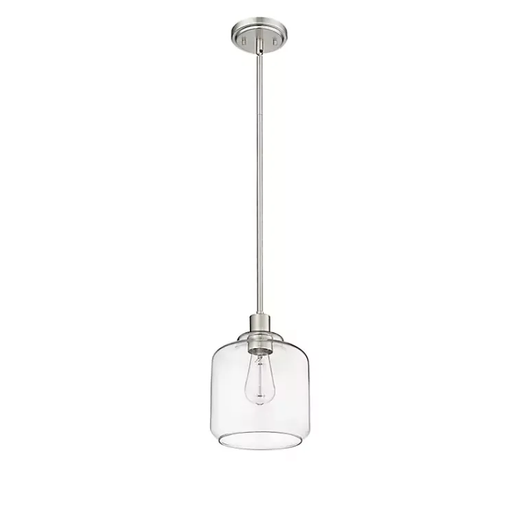 Chandeliers & Pendant Lighting-Kirklands Home Asheville Glass Globe Pendant Light Silver