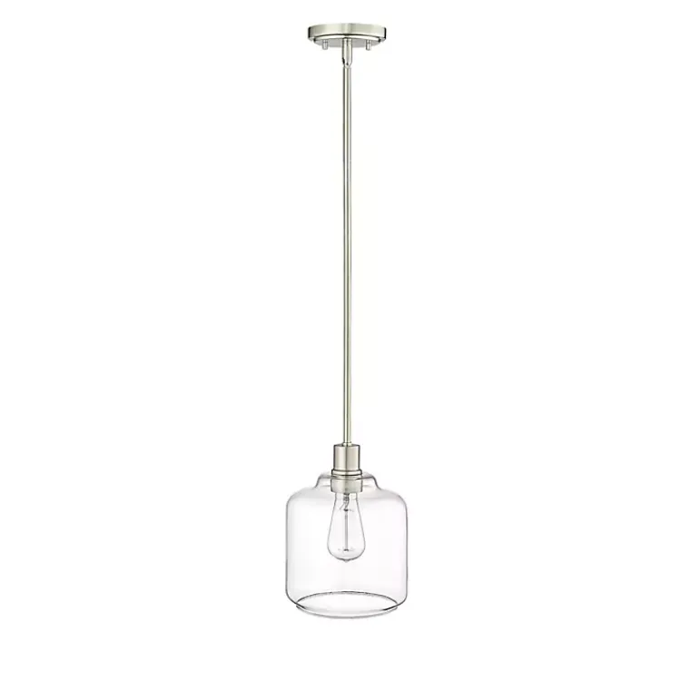 Chandeliers & Pendant Lighting-Kirklands Home Asheville Glass Globe Pendant Light Silver