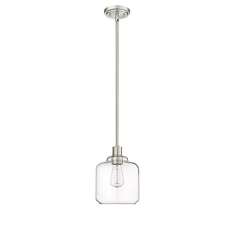 Chandeliers & Pendant Lighting-Kirklands Home Asheville Glass Globe Pendant Light Silver
