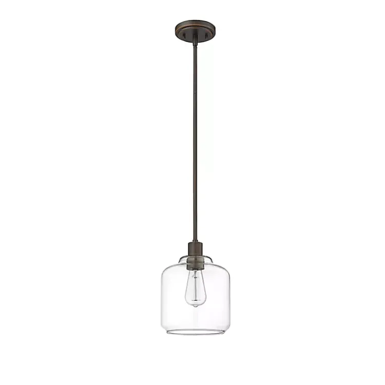 Chandeliers & Pendant Lighting-Kirklands Home Asheville Bronze Glass Globe Pendant Light Brown