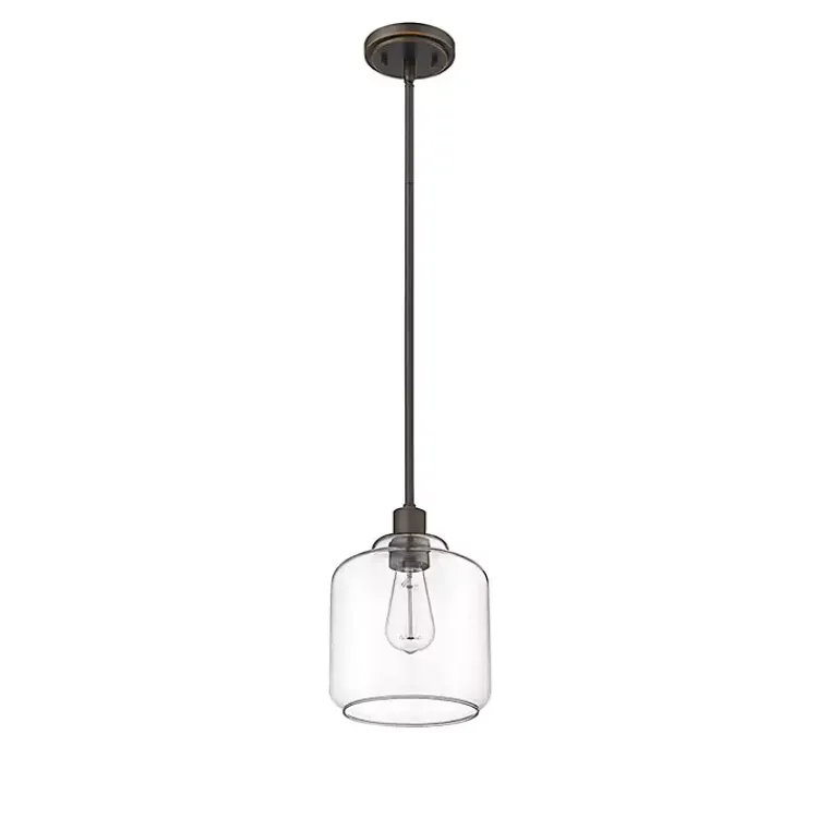 Chandeliers & Pendant Lighting-Kirklands Home Asheville Bronze Glass Globe Pendant Light Brown
