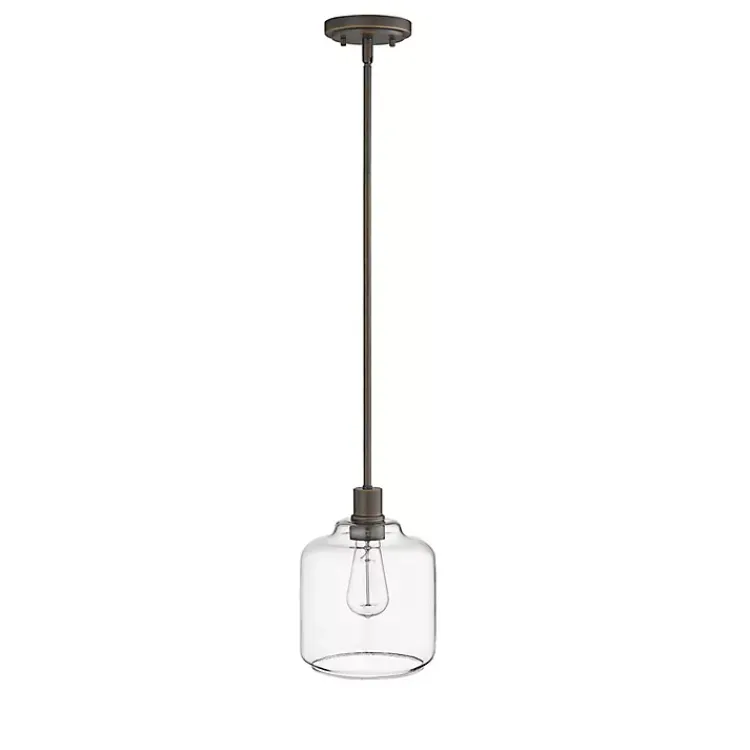 Chandeliers & Pendant Lighting-Kirklands Home Asheville Bronze Glass Globe Pendant Light Brown