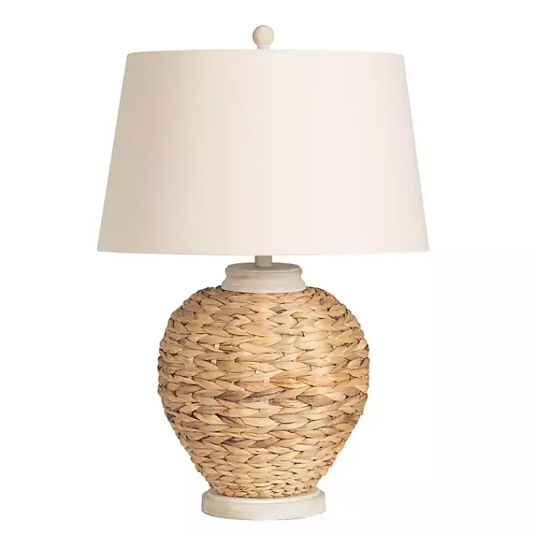 Table Lamps-Kirklands Home Natural Seagrass Woven Table Lamp Ivory