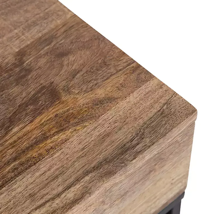 Accent & End Tables-Kirklands Home Natural Wood Metal Accent Table Black