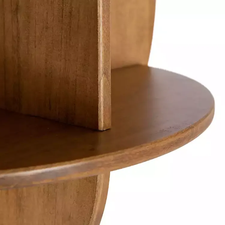 Accent & End Tables-Kirklands Home Rustic Wood Half Moon Floating Accent Table Brown