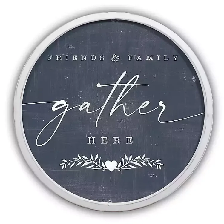 Wall Quotes & Signs-Kirklands Home Friends & Family Gather Here Framed Wall Plaque