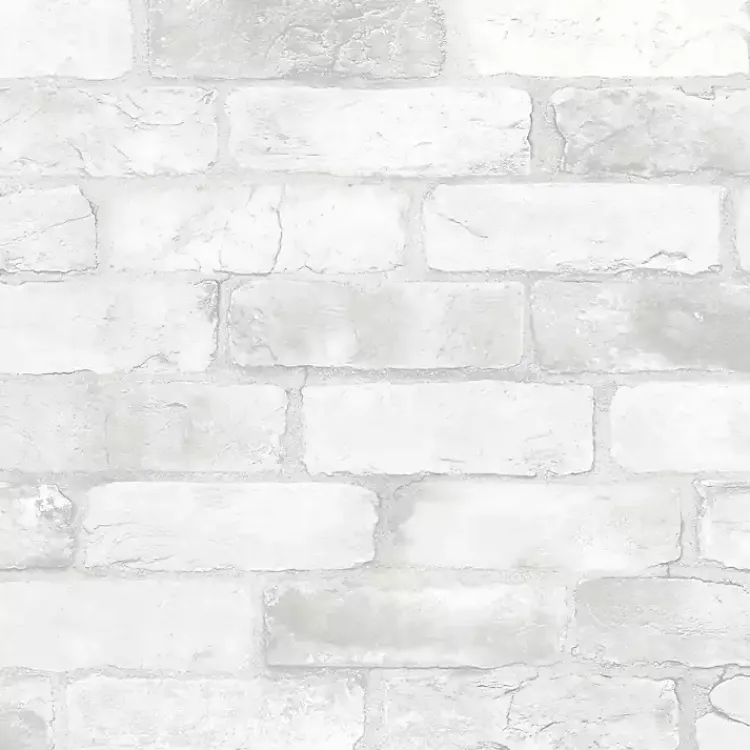 Wall Murals & Wallpaper-Kirklands Home White Brick Peel & Stick Wallpaper