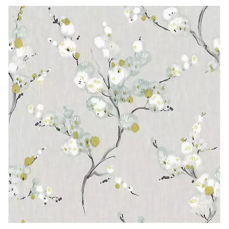 Wall Murals & Wallpaper-Kirklands Home Gray Japanese Blossom Peel & Stick Wallpaper