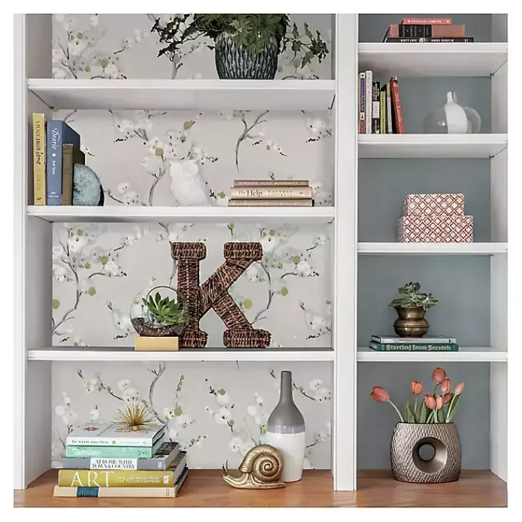 Wall Murals & Wallpaper-Kirklands Home Gray Japanese Blossom Peel & Stick Wallpaper