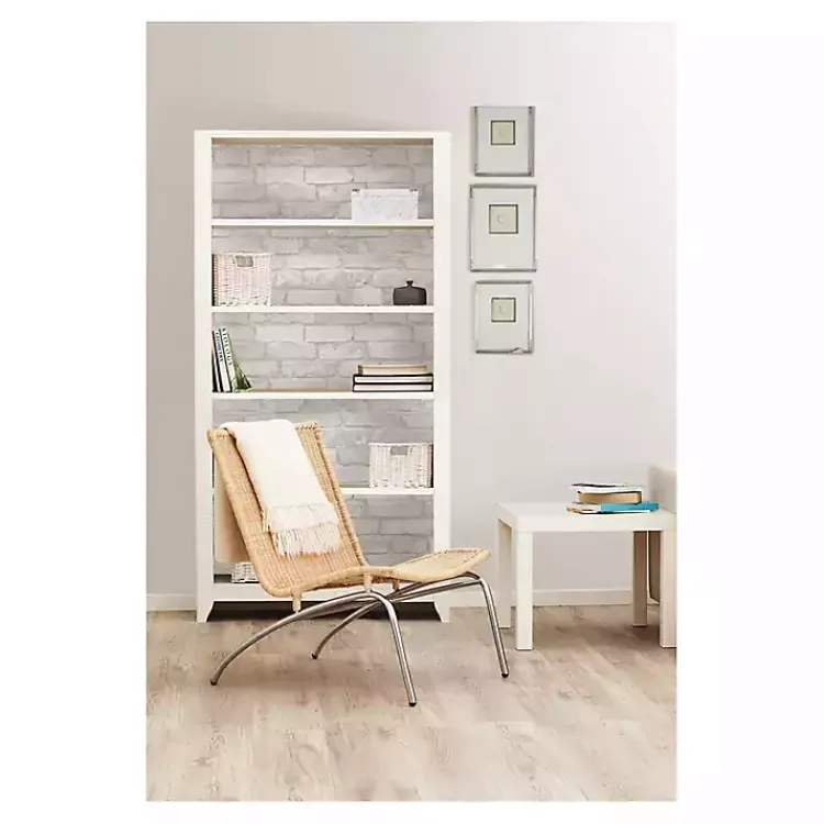 Wall Murals & Wallpaper-Kirklands Home Gray and White Rustic Brick Peel & Stick Wallpaper