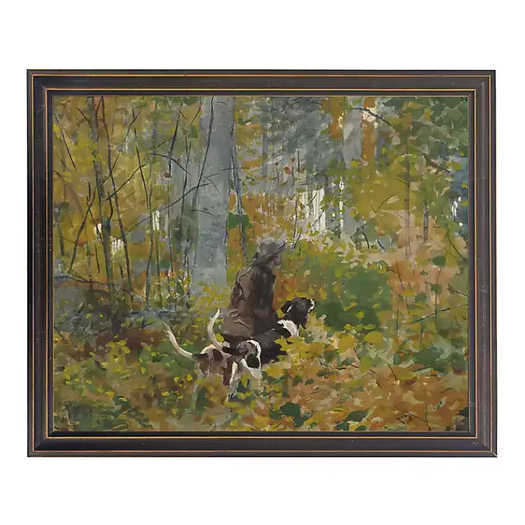 Framed Art-Kirklands Home Dogs in Woods Framed Art Print