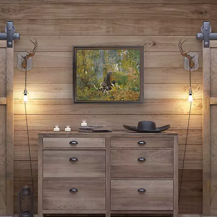 Framed Art-Kirklands Home Dogs in Woods Framed Art Print