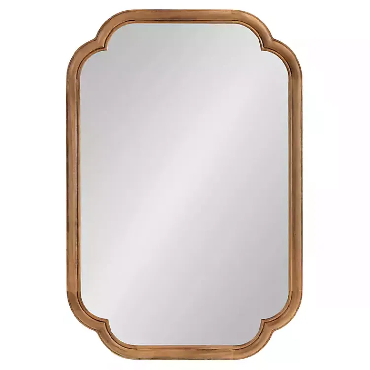 Decorative Mirrors-Kirklands Home Rustic Wood Scallop Wall Mirror