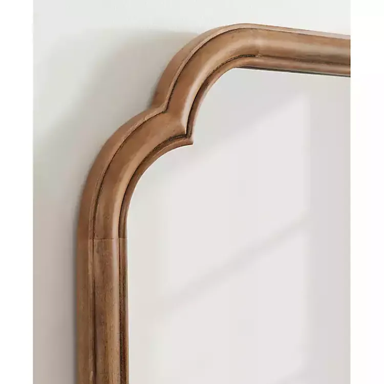 Decorative Mirrors-Kirklands Home Rustic Wood Scallop Wall Mirror