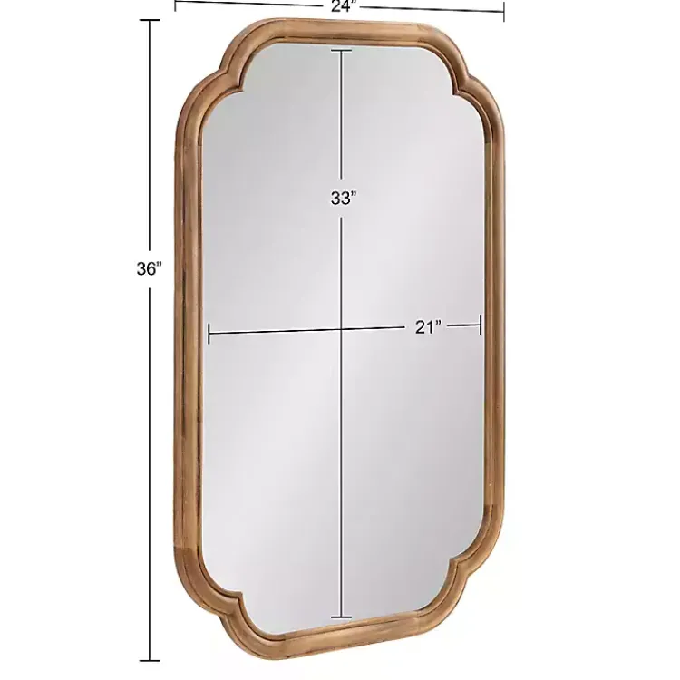 Decorative Mirrors-Kirklands Home Rustic Wood Scallop Wall Mirror