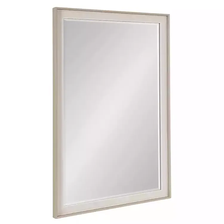 Decorative Mirrors-Kirklands Home Neutral Linen Beveled Wall Mirror