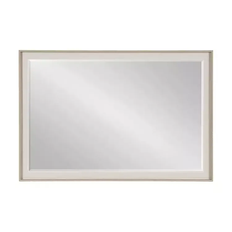 Decorative Mirrors-Kirklands Home Neutral Linen Beveled Wall Mirror