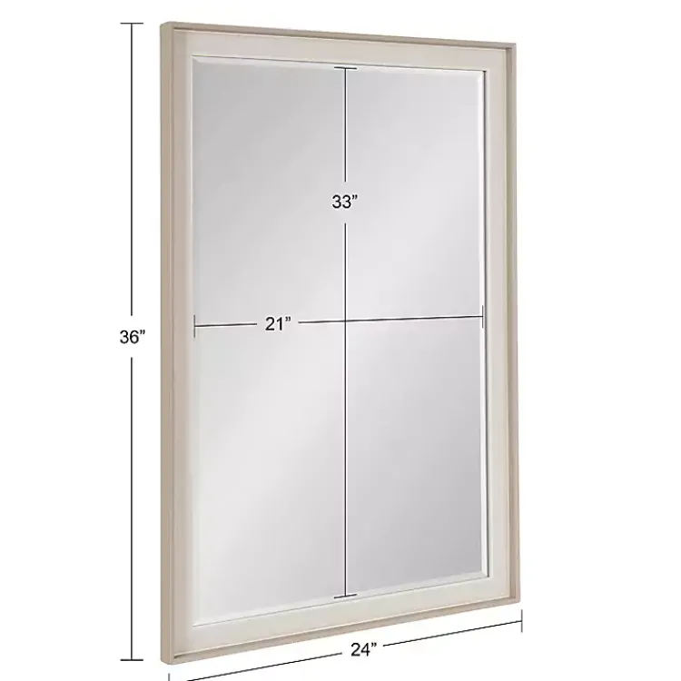 Decorative Mirrors-Kirklands Home Neutral Linen Beveled Wall Mirror