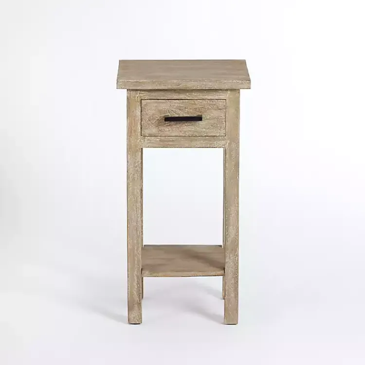 Accent & End Tables-Kirklands Home Leo Natural Wood Accent Table Tan