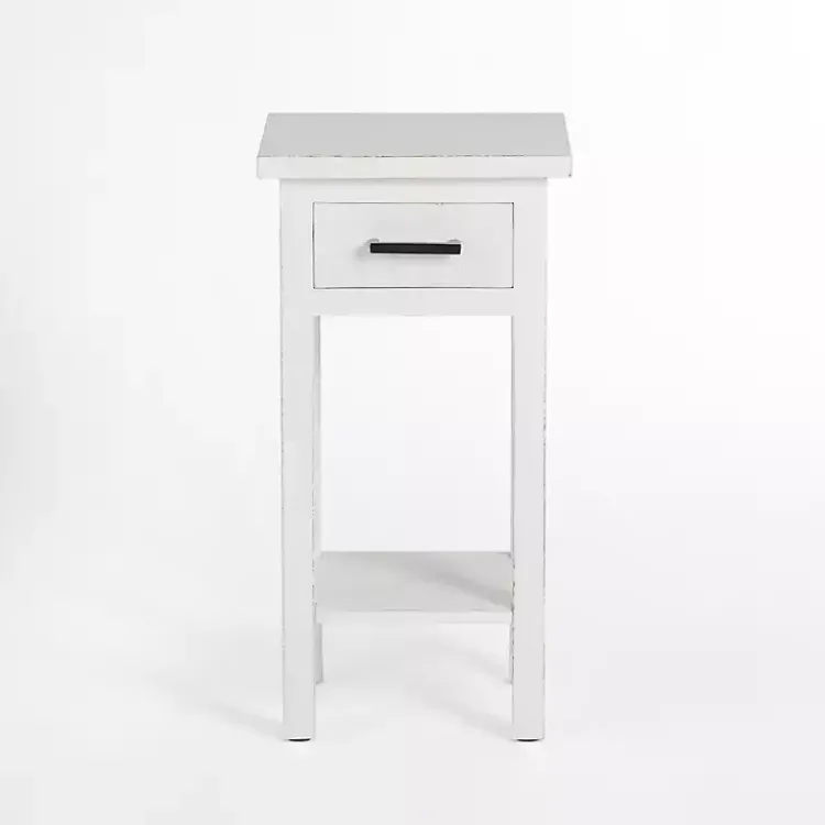 Accent & End Tables-Kirklands Home Leo Wood Accent Table White