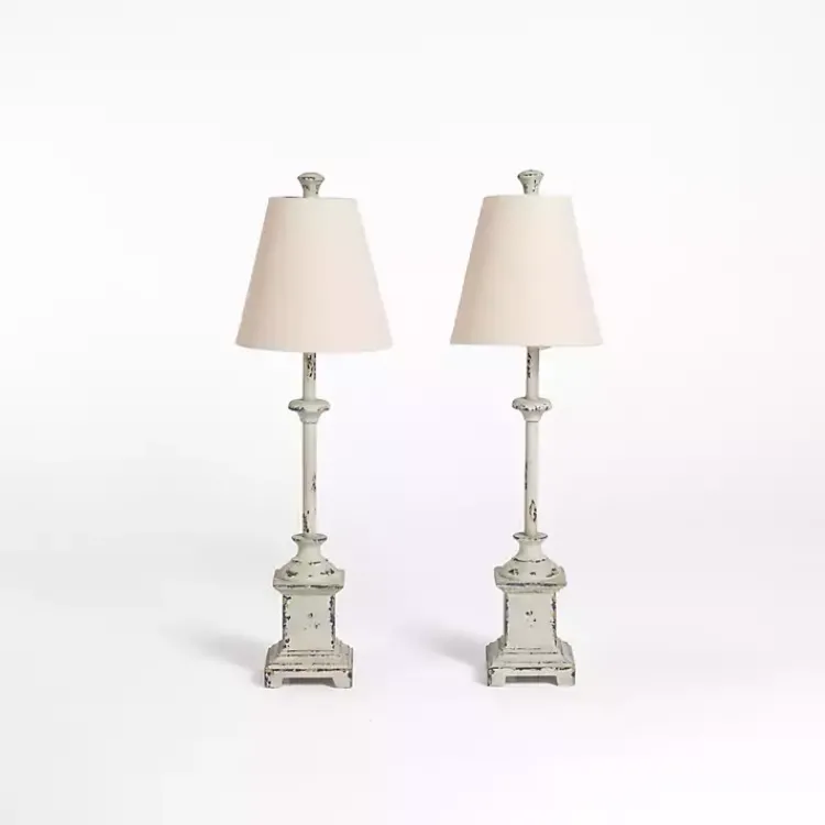 Buffet Lamps-Kirklands Home Distressed Buffet Lamps, Set of 2 Gray