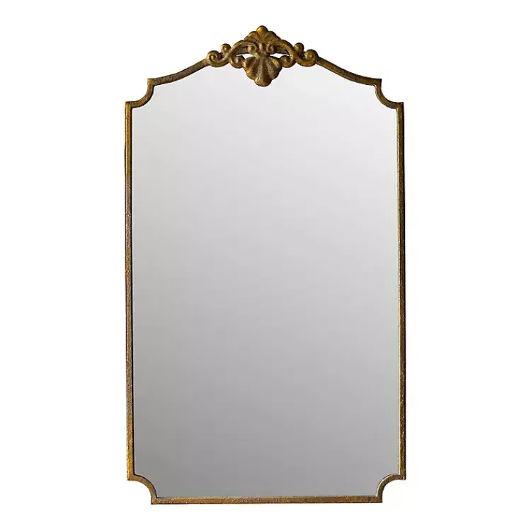 Decorative Mirrors-Kirklands Home Antique Brass Metal Vertical Wall Mirror