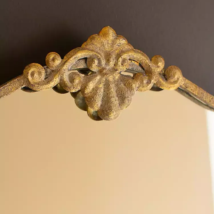 Decorative Mirrors-Kirklands Home Antique Brass Metal Vertical Wall Mirror