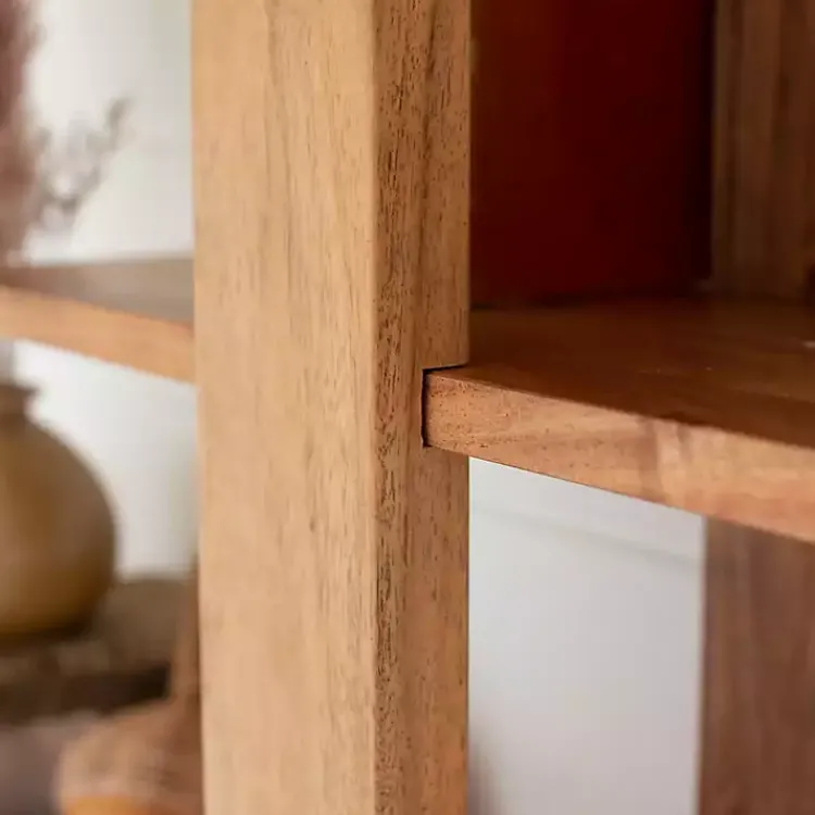 Shelves-Kirklands Home Adjustable 3-Tier Acacia Wood Wall Shelf