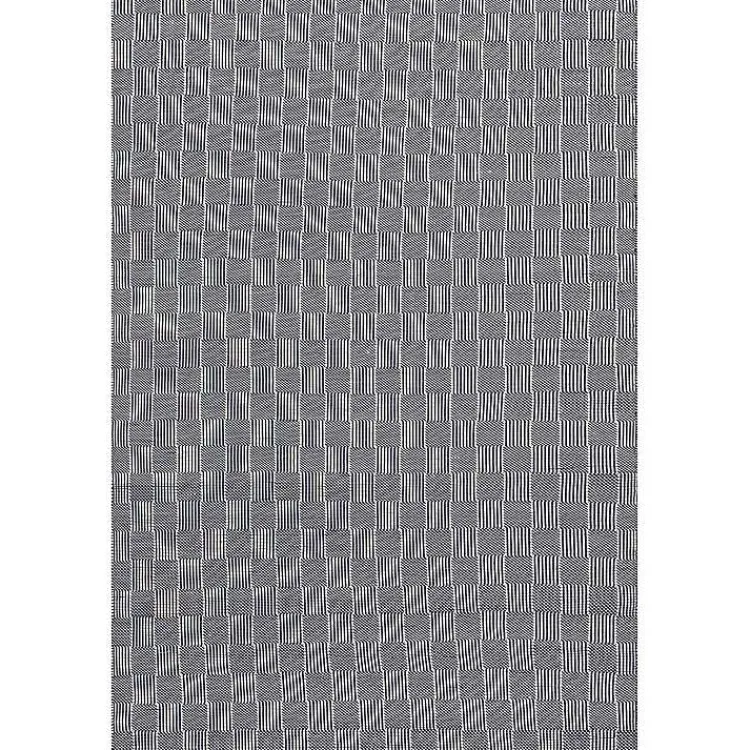 Outdoor Rugs-Kirklands Home Blue & Ivory Checkered Indoor/Outdoor Runner, 3x8