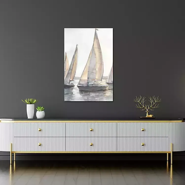 Canvas Art-Kirklands Home Plein Air Sailboats Canvas Art Print