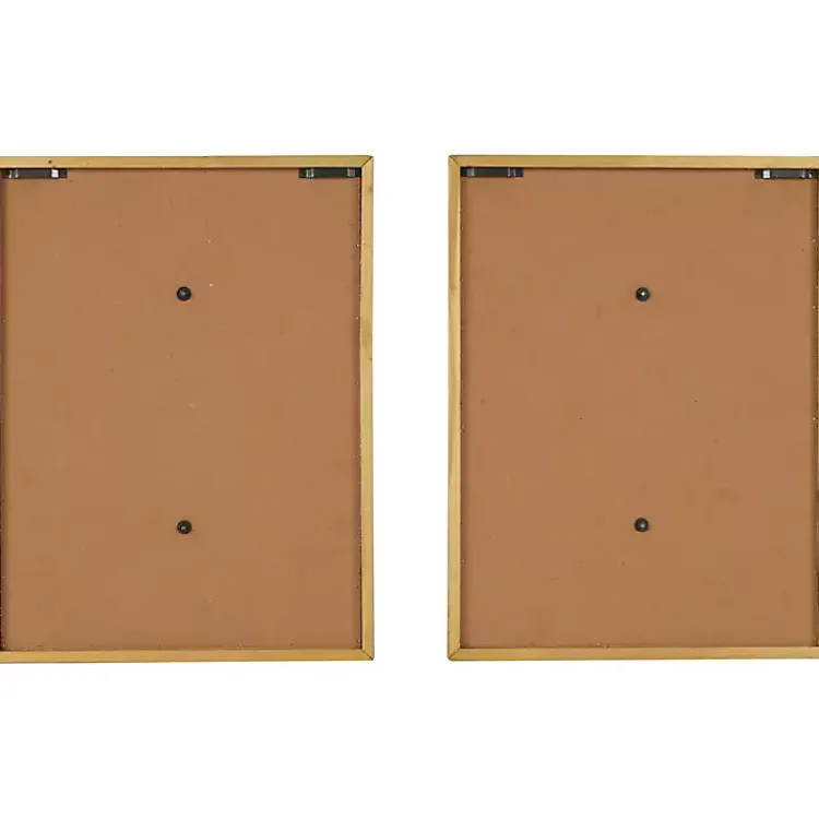 Wall Plaques-Kirklands Home Gold Metal Leaves Framed Wall Plaques, Set of 2