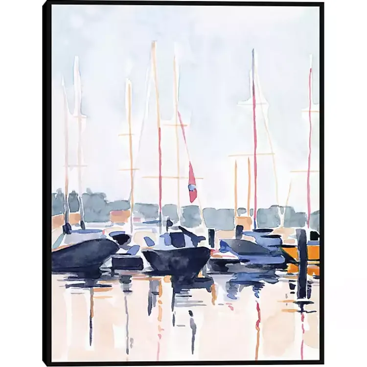 Canvas Art-Kirklands Home Watercolor Boat Club Framed Canvas Art Print