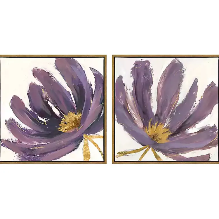 Canvas Art-Kirklands Home Pairs Framed Canvas Art Prints, Set of 2 Purple