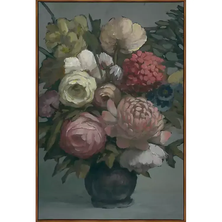 Canvas Art-Kirklands Home Moody Floral Bouquet Framed Canvas Art Print Multi