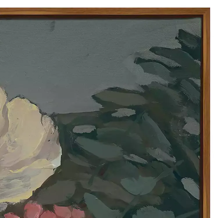 Canvas Art-Kirklands Home Moody Floral Bouquet Framed Canvas Art Print Multi