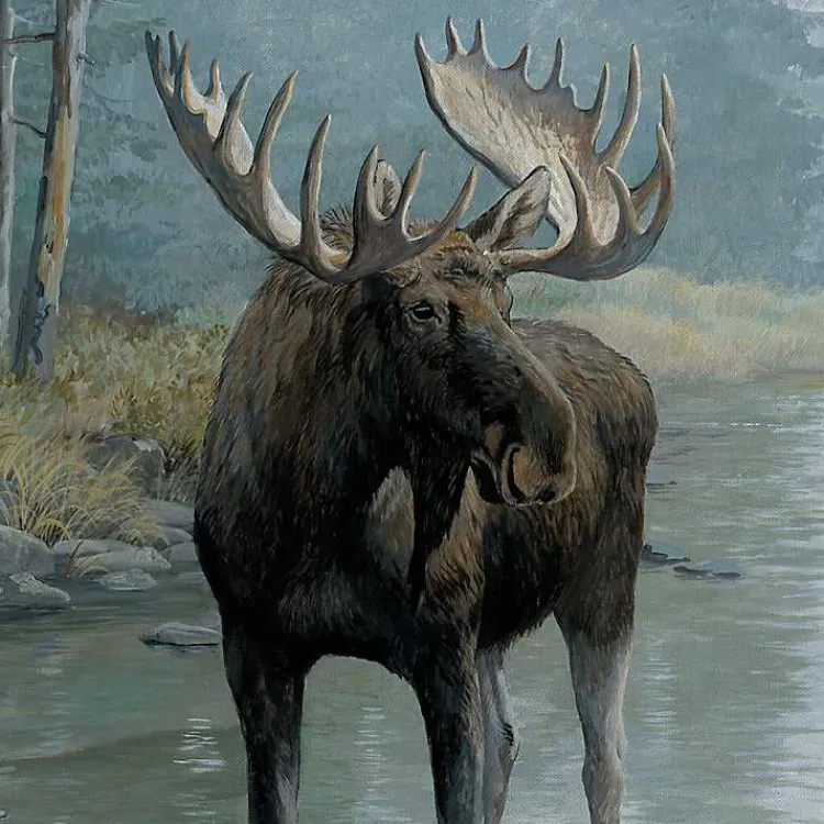 Canvas Art-Kirklands Home Quiet Water Moose Framed Canvas Art Print