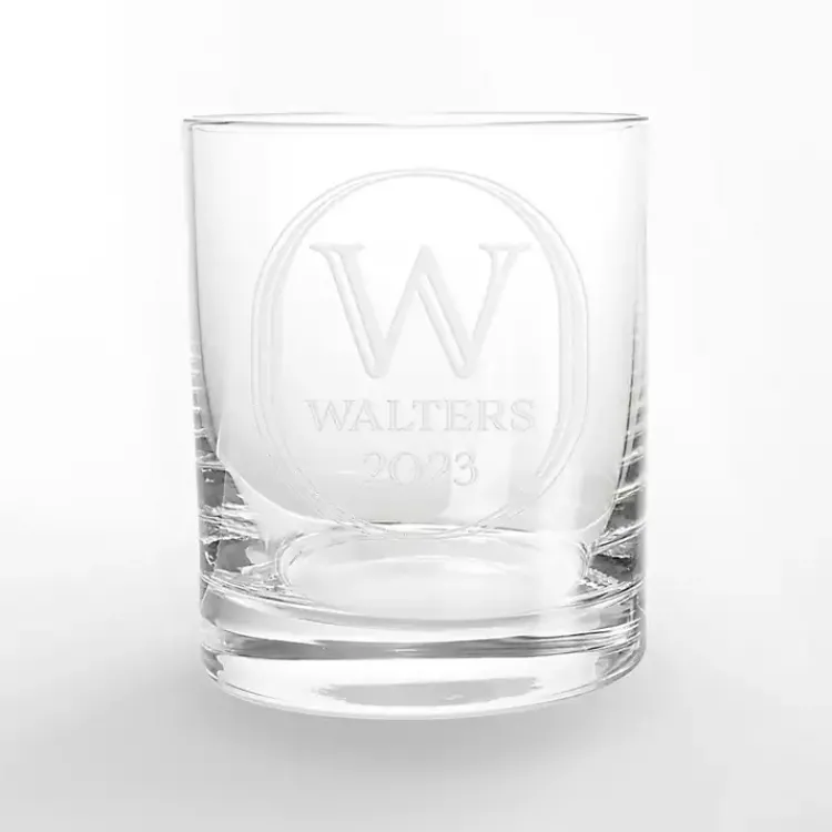 Glassware & Drinkware-Kirklands Home Personalized Art Deco Whiskey Glasses, Set of 2