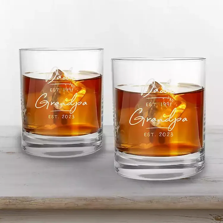 Glassware & Drinkware-Kirklands Home Personalized Fathers Day Whiskey Glasses, Set of 2