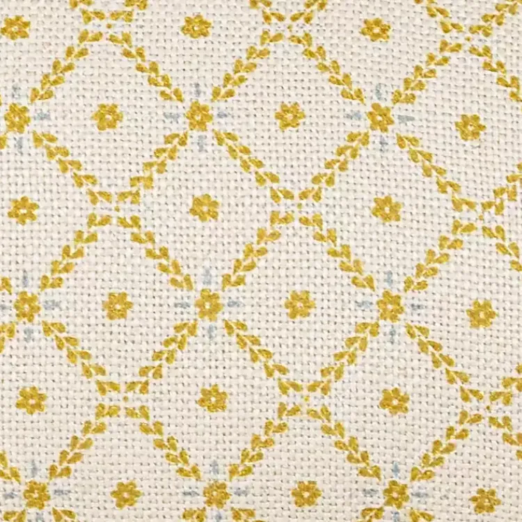 Outdoor Cushions & Pillows-Kirklands Home Mustard Geometric Floral Indoor/Outdoor Pillow