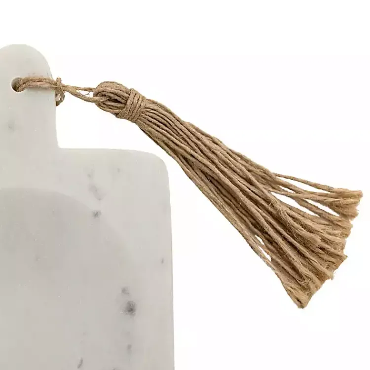 Kitchen Accessories-Kirklands Home Marble and Jute Spoon Rest White