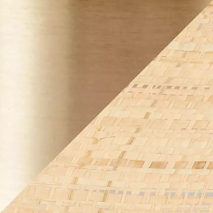 Table Lamps-Kirklands Home Natural Rattan and Gold Metal Table Lamp