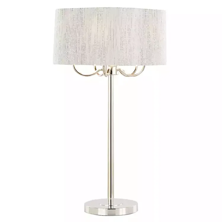 Table Lamps-Kirklands Home Silver Metal Lila Table Lamp