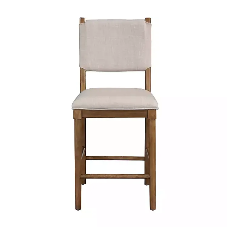 Bar Stools & Counter Height Stools-Kirklands Home Oslo Cream Upholstered Counter Stools, Set of 2 Ivory