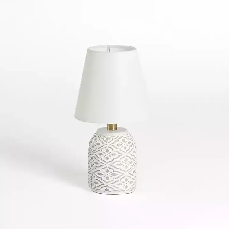 Table Lamps-Kirklands Home washed Fleur Table Lamp White